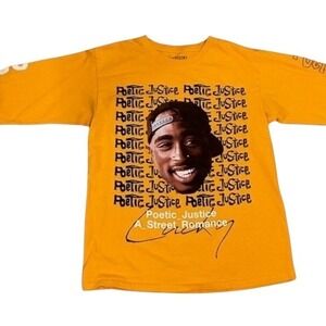 Chemistry Poetic Justice Tupac Shakur Long Sleeve Graphic Tee Yellow Mens Medium